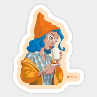 Coffee Hipster Sticker